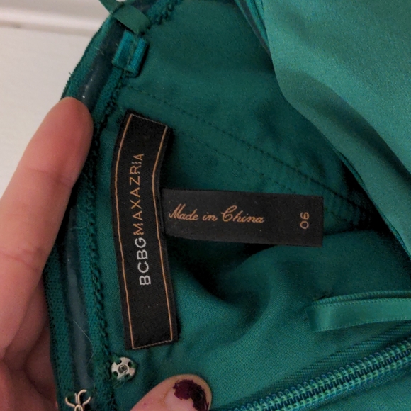 BCBG green silk dress - Picture 2 of 4